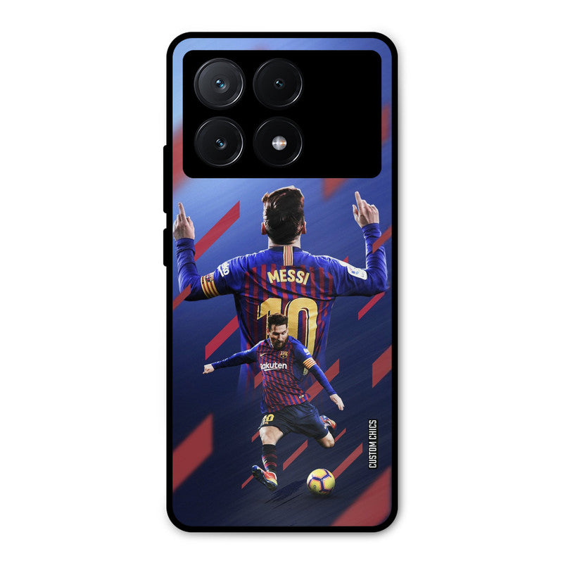 Playing Messi Poco X6 Pro Mobile Back Cover - Sports PrintShield Case