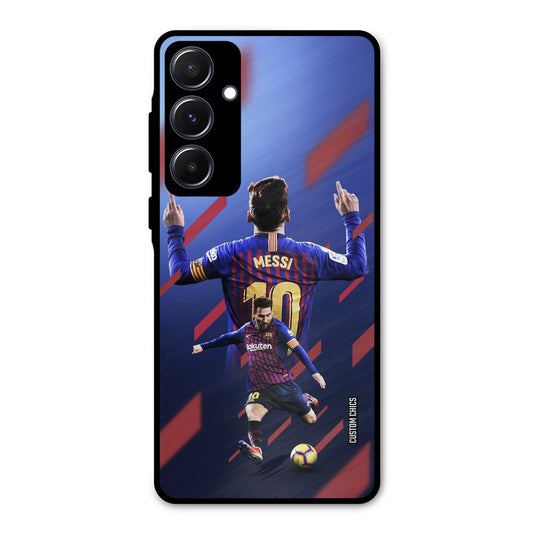 Playing Messi Samsung Galaxy A55 5G Mobile Back Cover - Sports PrintShield Case