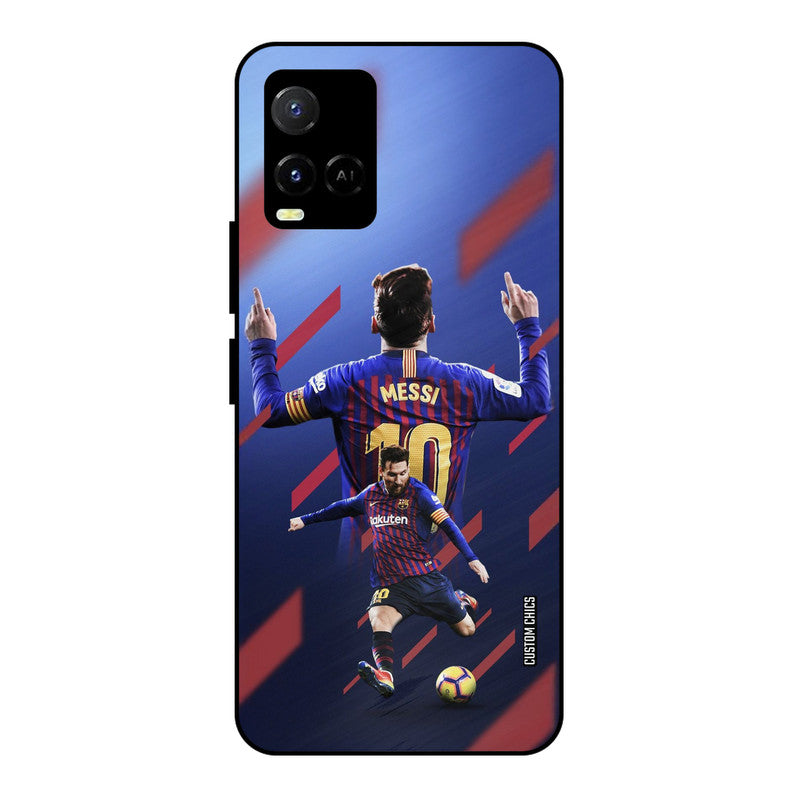 Playing Messi Vivo Y33s Mobile Back Cover - Sports PrintShield Case