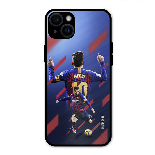 Playing Messi  iPhone 14 Plus Mobile Back Cover - Sports PrintShield Case