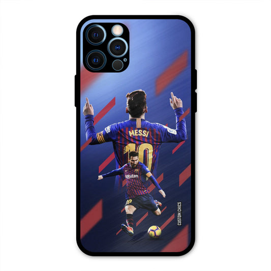 Playing Messi  iPhone 12 Pro Mobile Back Cover - Sports PrintShield Case