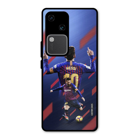 Playing Messi Vivo V30 Mobile Back Cover - Sports PrintShield Case