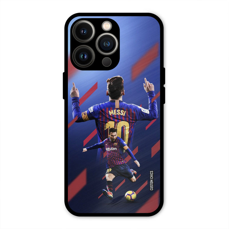Playing Messi  iPhone 13 Pro Mobile Back Cover - Sports PrintShield Case