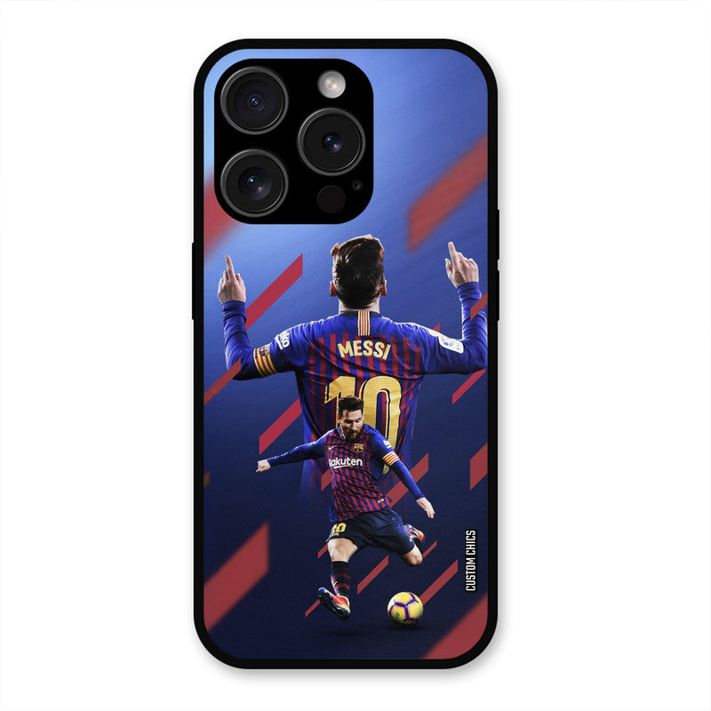Playing Messi  iPhone 15 Pro Max Mobile Back Cover - Sports PrintShield Case