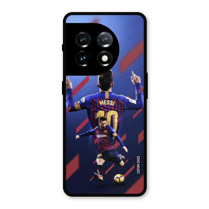 Playing Messi OnePlus 11 Mobile Back Cover - Sports PrintShield Case