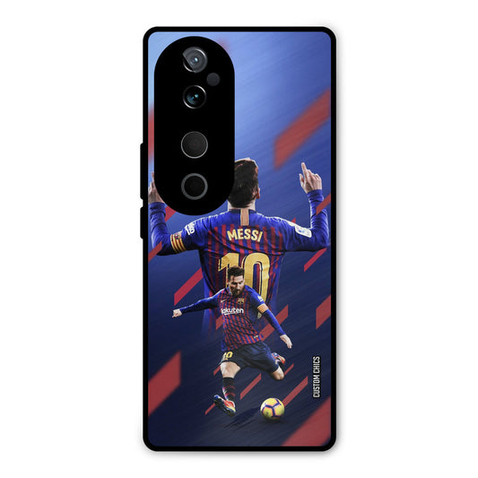 Playing Messi Vivo V40 Mobile Back Cover - Sports PrintShield Case