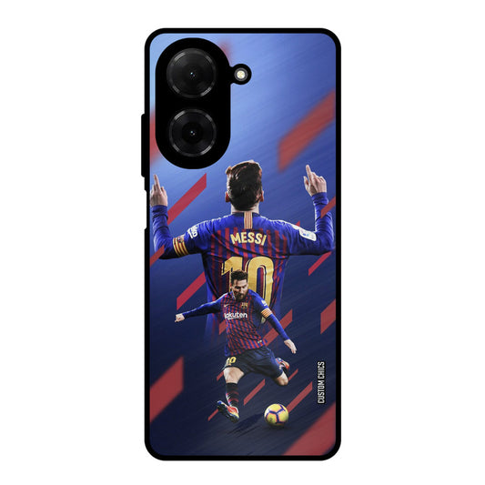 Playing Messi Poco C71 Mobile Back Cover - Sports PrintShield Case