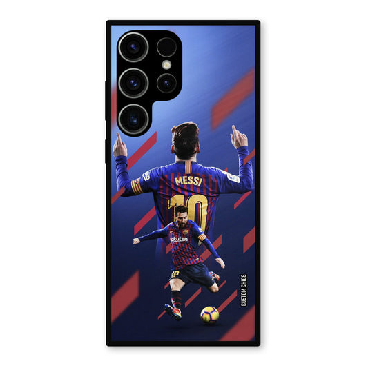 Playing Messi Samsung Galaxy S23 Ultra Mobile Back Cover - Sports PrintShield Case