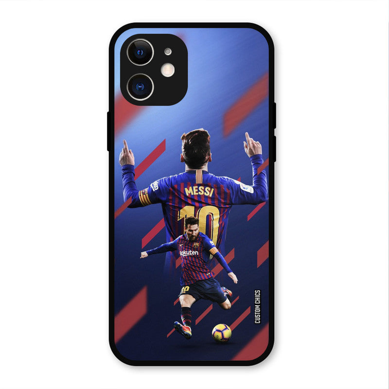 Playing Messi  iPhone 12 Mobile Back Cover - Sports PrintShield Case