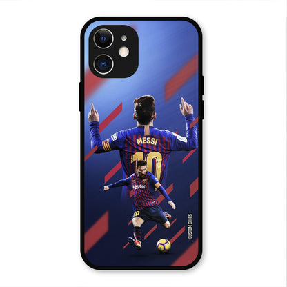 Playing Messi  iPhone 12 Mobile Back Cover - Sports PrintShield Case