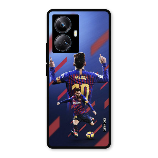 Playing Messi Realme 10 Pro Plus Mobile Back Cover - Sports PrintShield Case
