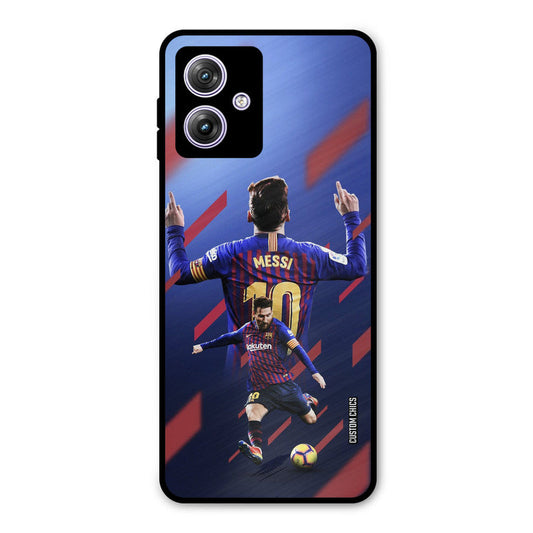 Playing Messi Moto G54 Mobile Back Cover - Sports PrintShield Case
