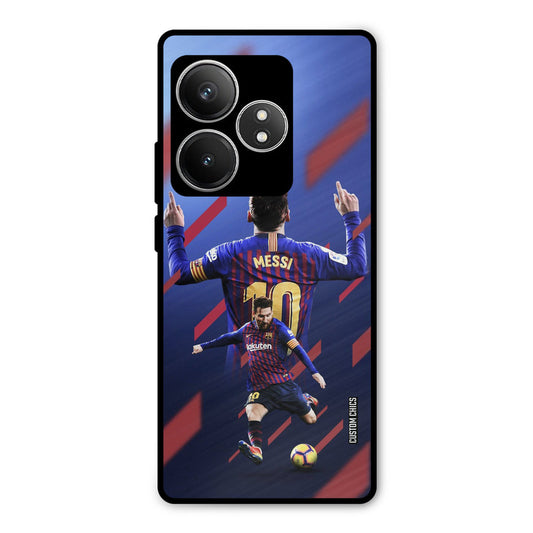 Playing Messi Realme GT 6T Mobile Back Cover - Sports PrintShield Case
