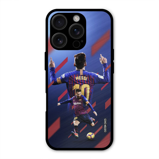 Playing Messi  iPhone 16 Pro Mobile Back Cover - Sports PrintShield Case