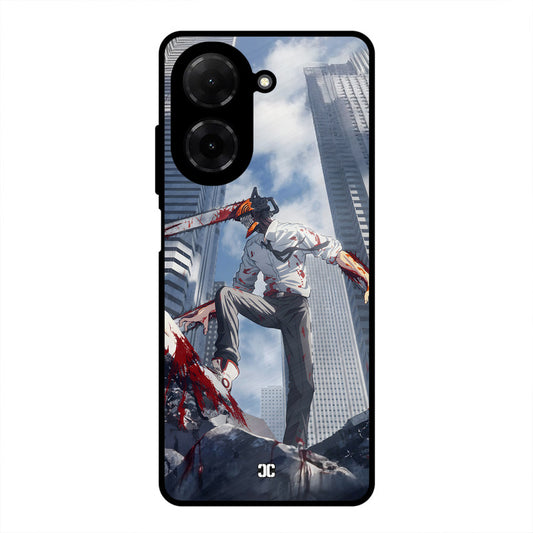 Denji Fighting Poco C71 Mobile Back Cover - Anime PrintShield Case