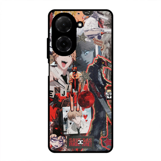 Denji Thoughts Poco C71 Mobile Back Cover - Anime PrintShield Case
