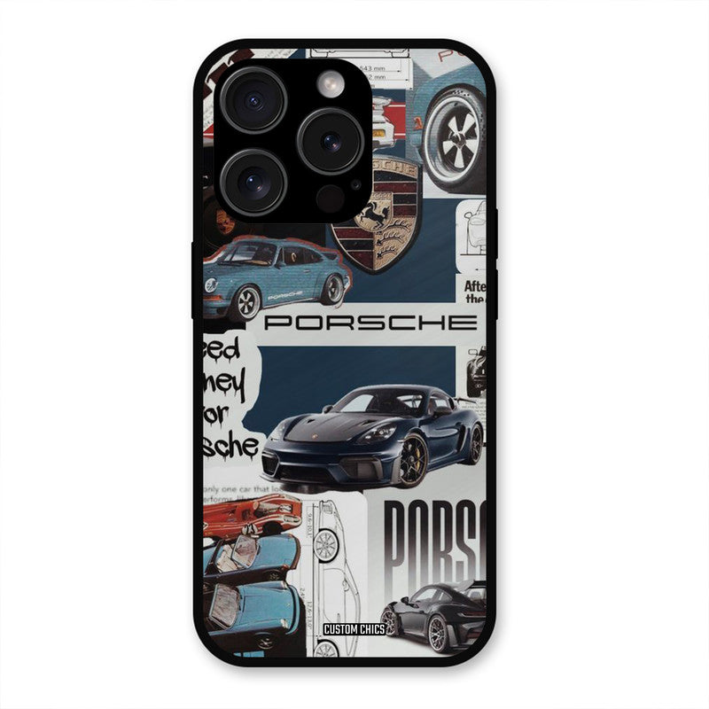 Porsche Group Art iPhone 15 Pro Mobile Back Cover - Car&Bike PrintShield Case