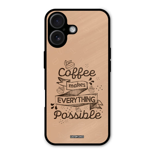 Possible Coffee iPhone 16 Plus Mobile Back Cover - Typography PrintShield Case