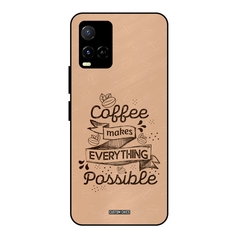 Possible Coffee Vivo Y33s Mobile Back Cover - Typography PrintShield Case