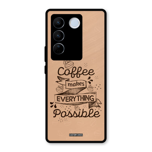 Possible Coffee Vivo V27 Pro Mobile Back Cover - Typography PrintShield Case