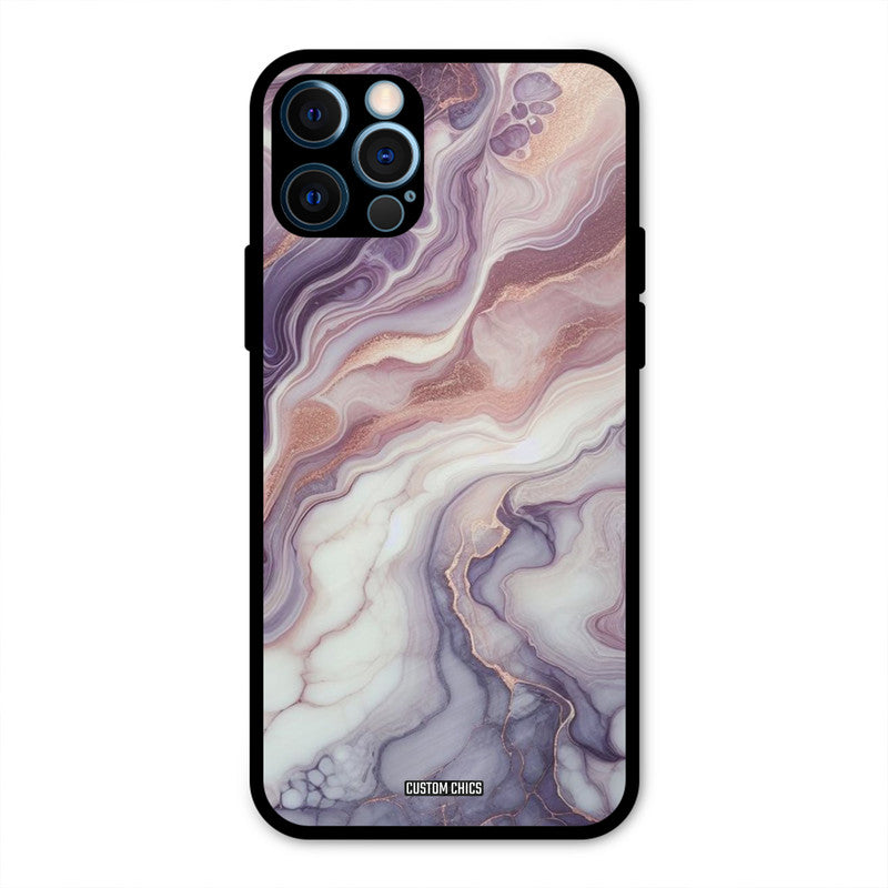 Purple Marble IPhone 12 Pro Mobile Back Cover - Aesthetic PrintShield Case