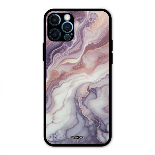Purple Marble IPhone 12 Pro Mobile Back Cover - Aesthetic PrintShield Case