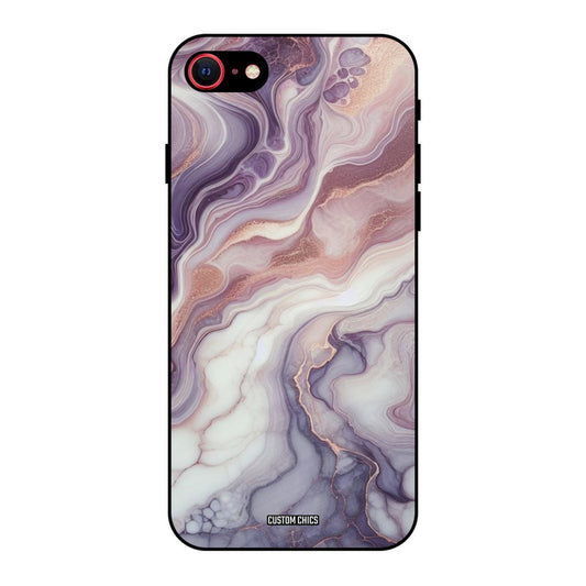 Purple Marble iPhone SE 2020 Mobile Back Cover - Aesthetic PrintShield Case