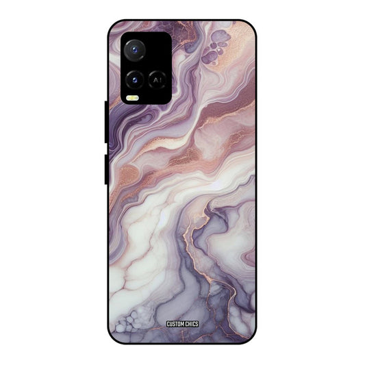 Purple Marble Vivo Y33s Mobile Back Cover - Aesthetic PrintShield Case