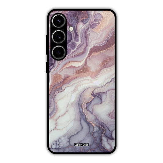 Purple Marble Samsung Galaxy S24 Plus Mobile Back Cover - Aesthetic PrintShield Case