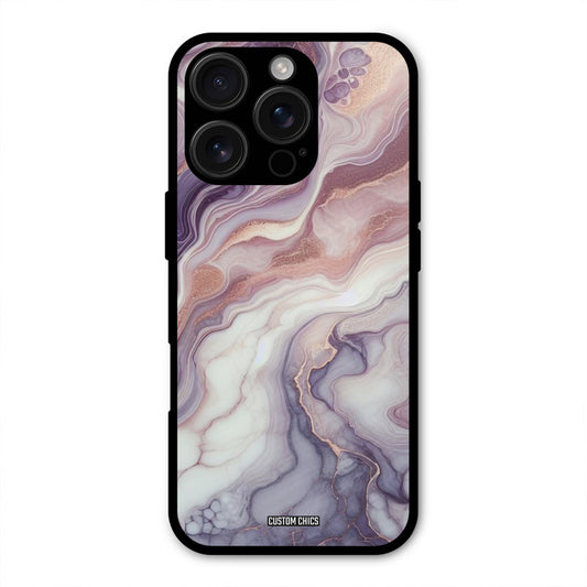 Purple Marble iPhone 16 Pro Mobile Back Cover - Aesthetic PrintShield Case