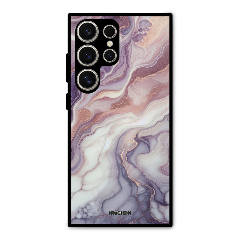 Purple Marble Samsung Galaxy S24 Ultra Mobile Back Cover - Aesthetic PrintShield Case