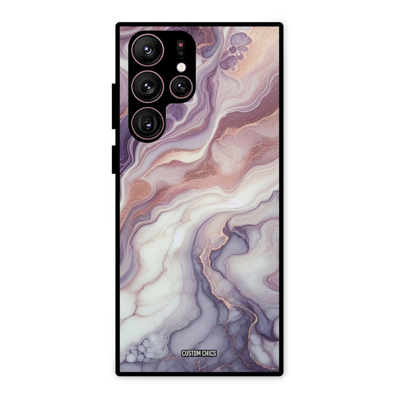 Purple Marble Samsung Galaxy S22 Ultra Mobile Back Cover - Aesthetic PrintShield Case