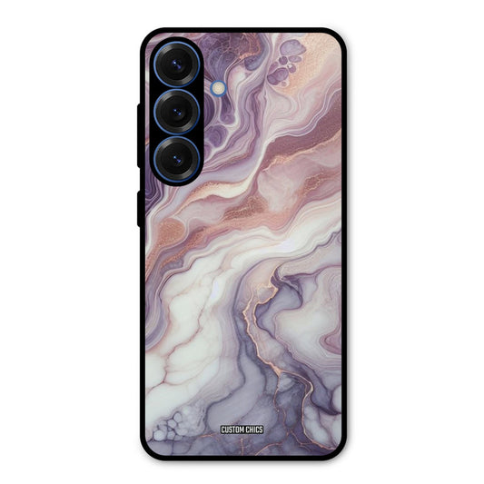 Purple Marble Samsung Galaxy S25 Mobile Back Cover - Aesthetic PrintShield Case