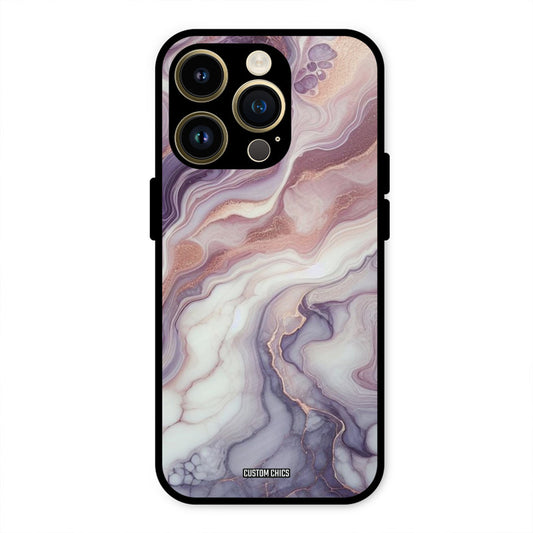 Purple Marble iPhone 14 Pro Max Mobile Back Cover - Aesthetic PrintShield Case