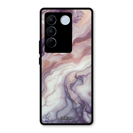 Purple Marble Vivo V27 Pro Mobile Back Cover - Aesthetic PrintShield Case