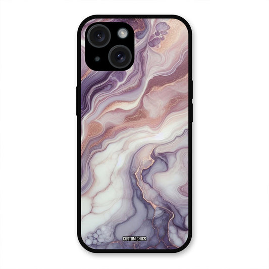 Purple Marble iPhone 15 Mobile Back Cover - Aesthetic PrintShield Case