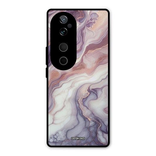 Purple Marble Vivo V40 Mobile Back Cover - Aesthetic PrintShield Case
