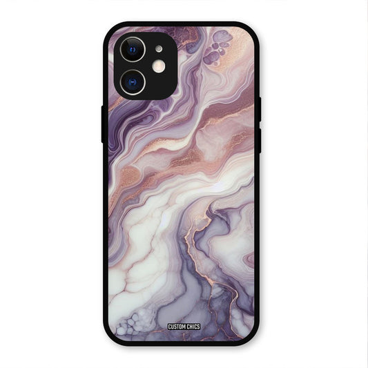 Purple Marble IPhone 12 Mobile Back Cover - Aesthetic PrintShield Case