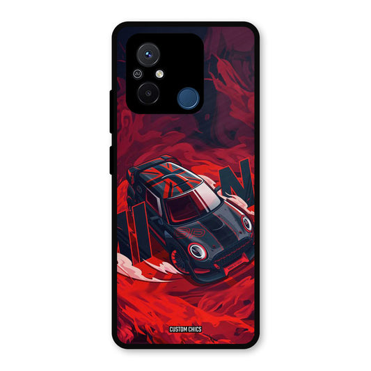 Red Black Cooper Redmi 12c Mobile Back Cover - Car&Bike PrintShield Case
