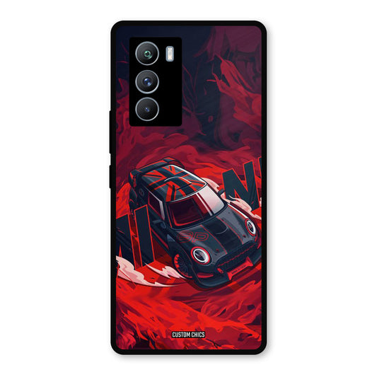 Red Black Cooper iQOO 9SE Mobile Back Cover - Car&Bike PrintShield Case