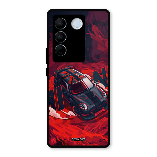 Red Black Cooper Vivo V27 Pro Mobile Back Cover - Car&Bike PrintShield Case