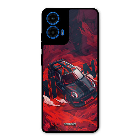 Red Black Cooper Moto G45 Mobile Back Cover - Car&Bike PrintShield Case