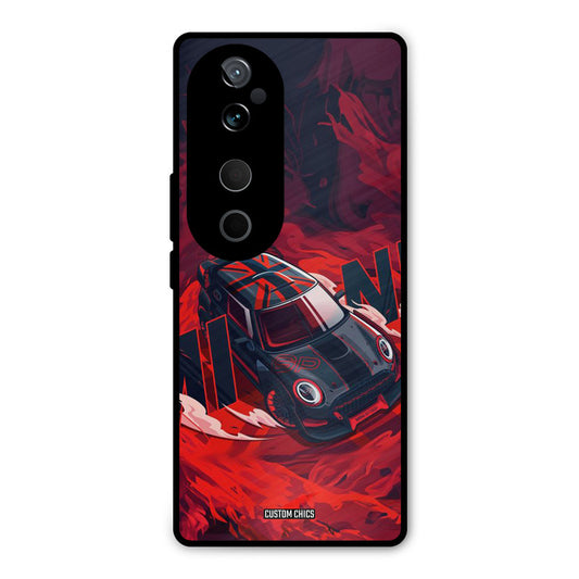 Red Black Cooper Vivo V40 Pro Mobile Back Cover - Car&Bike PrintShield Case