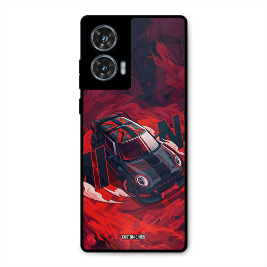 Red Black Cooper Moto G96 Mobile Back Cover - Car&Bike PrintShield Case
