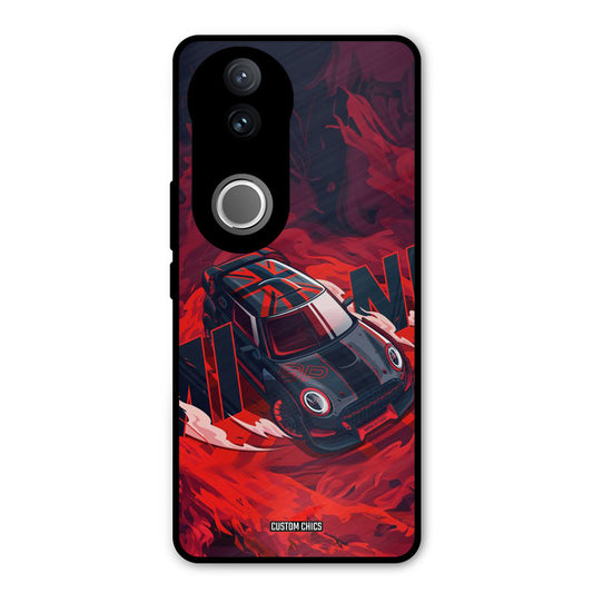 Red Black Cooper Vivo V50 Mobile Back Cover - Car&Bike PrintShield Case