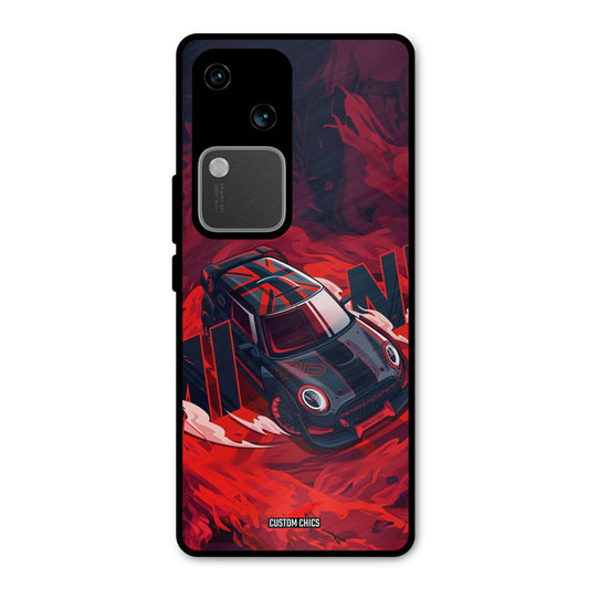 Red Black Cooper Vivo V30 Mobile Back Cover - Car&Bike PrintShield Case