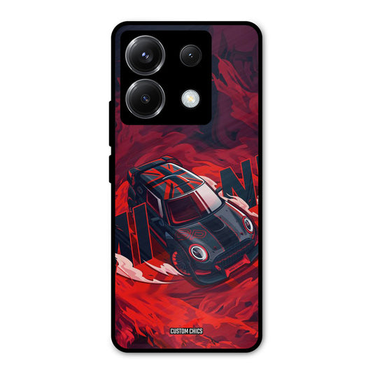 Red Black Cooper Poco X6 Mobile Back Cover - Car&Bike PrintShield Case