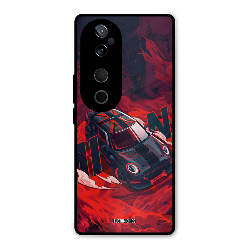 Red Black Cooper Vivo V40 Mobile Back Cover - Car&Bike PrintShield Case