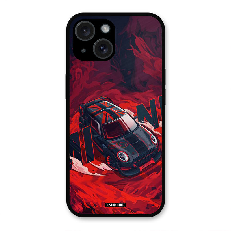 Red Black Cooper iPhone 15 Plus Mobile Back Cover - Car&Bike PrintShield Case