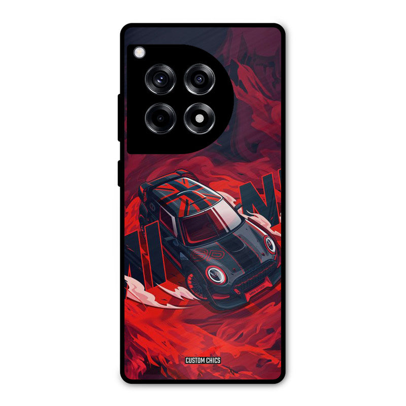 Red Black Cooper OnePlus 12R Mobile Back Cover - Car&Bike PrintShield Case